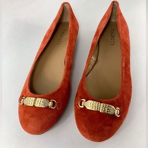 Women’s Talbots comfortable suede leather Burnt Orange Flats
